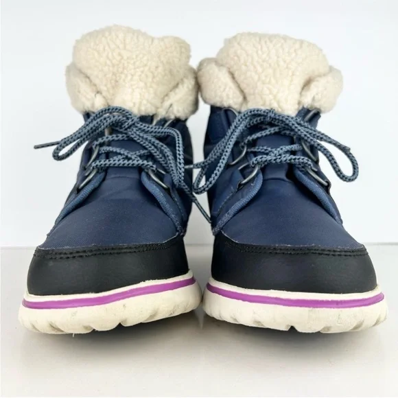 Sorel Cozy Carnival Waterproof Sporty Lightweight Lace Up Navy Blue Black Boots - Picture 3 of 13